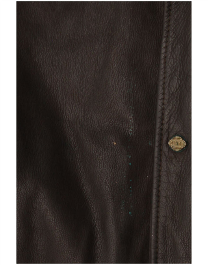 VINTAGE Veste en cuir homme UK 42 XL Marron
