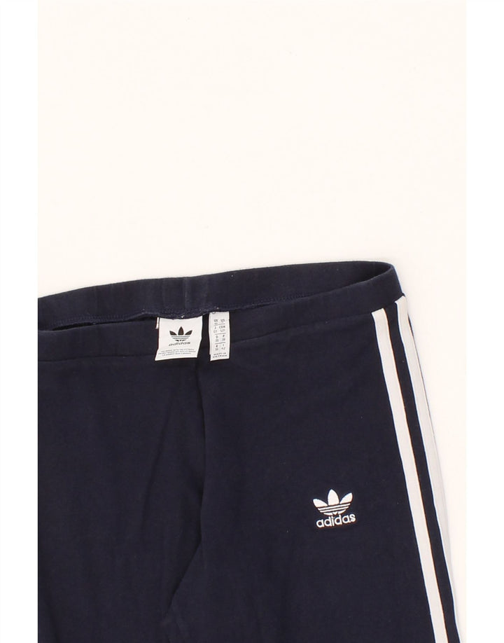 ADIDAS Womens Leggings UK 10 Small Navy Blue Vintage Adidas and Second-Hand Adidas from Messina Hembry 