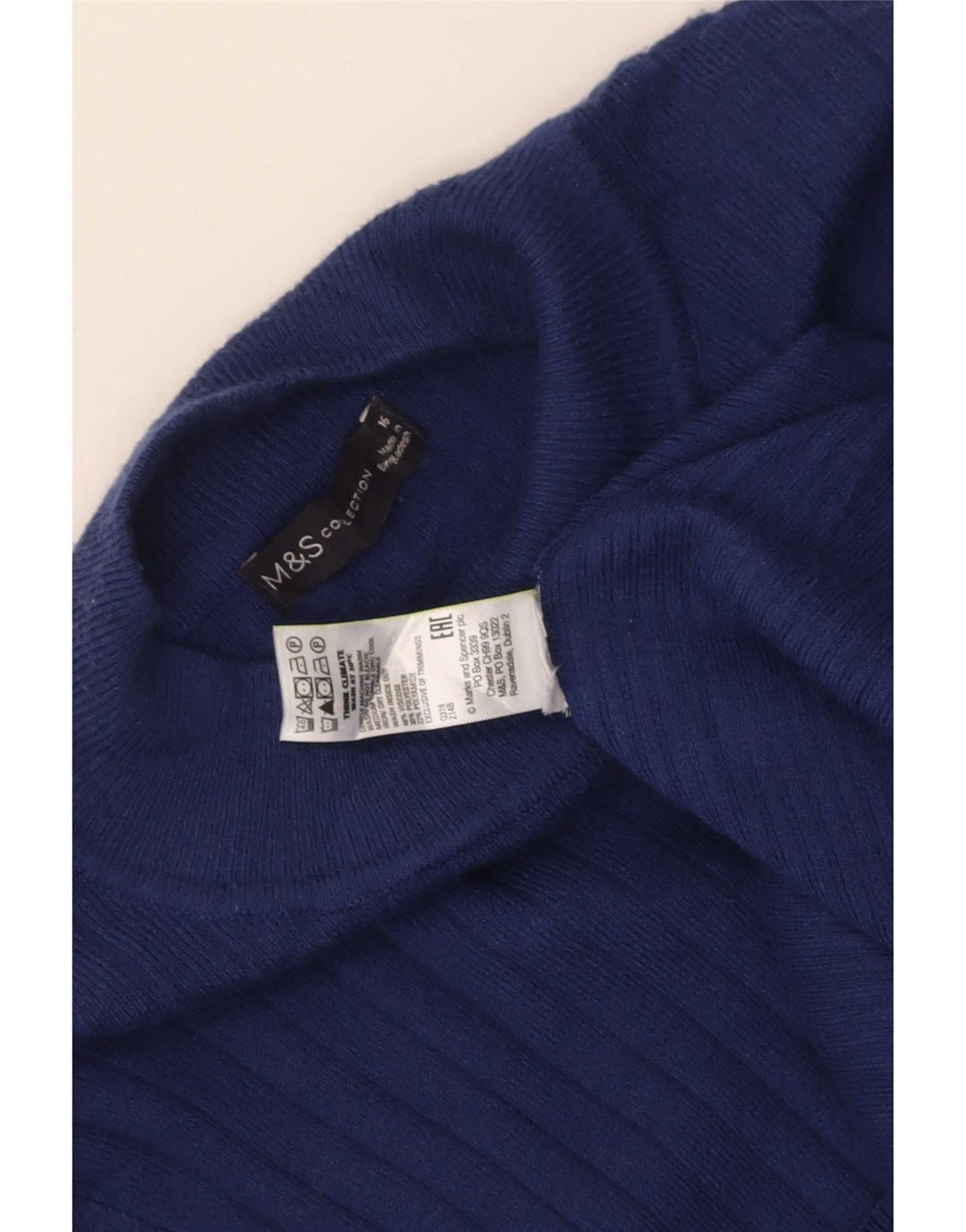Marks & Spencer Pull col roulé pour femme UK 16 Large Bleu marine