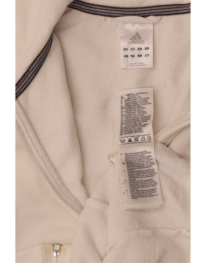 Adidas Veste de survêtement pour femme UK 12 en coton blanc moyen