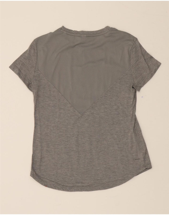 ADIDAS Womens Climalite T-Shirt Top UK 12/14 Medium Grey Polyester Vintage Adidas and Second-Hand Adidas from Messina Hembry 