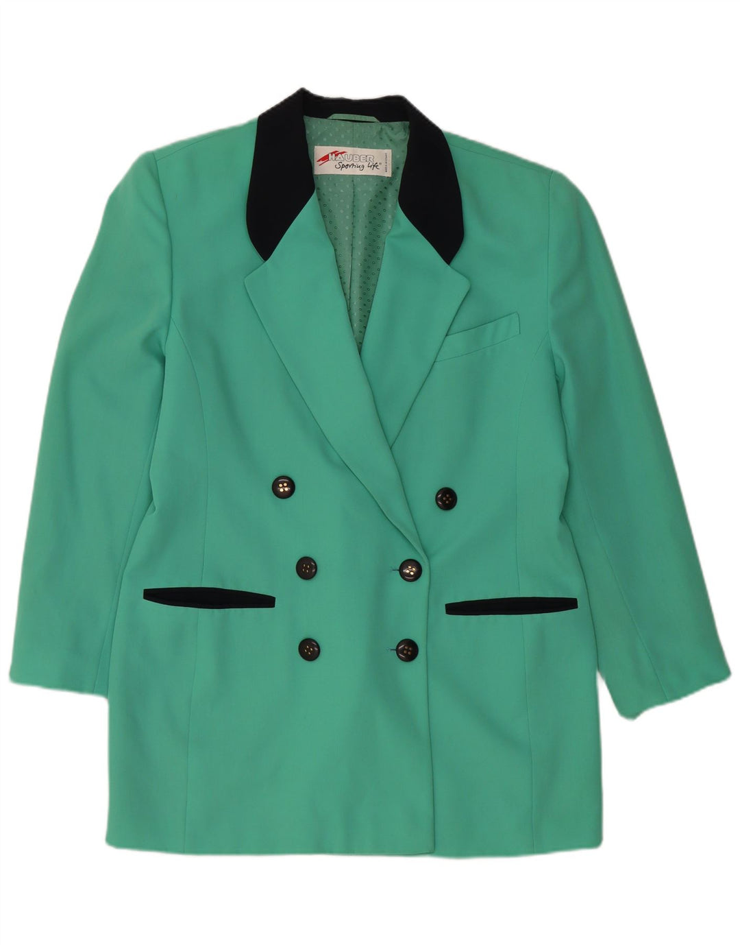 HAUBER Veste blazer double boutonnage pour femme UK 16 Large Turquoise