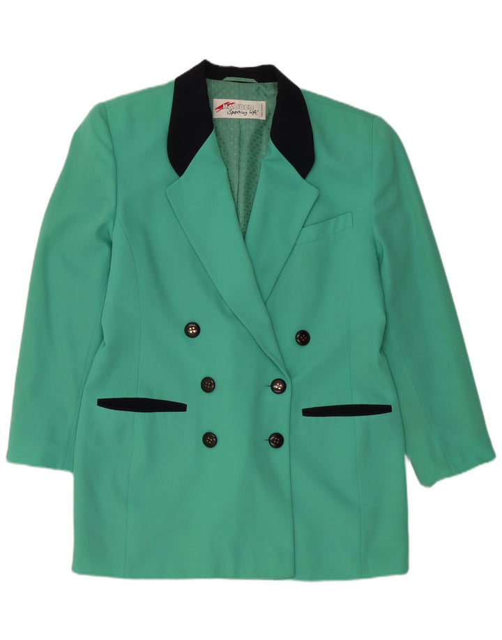 HAUBER Veste blazer double boutonnage pour femme UK 16 Large Turquoise