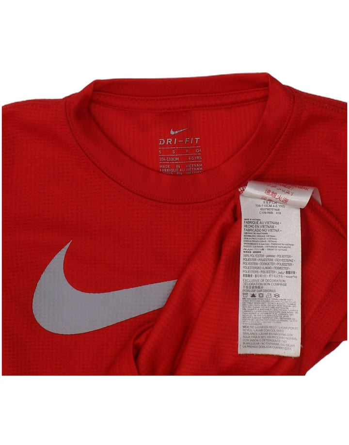 Nike Garçon Graphic Top Manches Longues 4-5 ans Rouge Polyester
