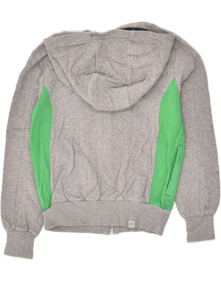 ADIDAS Boys Zip Hoodie Sweater 9-10 Years Grey Colourblock Cotton | Vintage Adidas | Thrift | Second-Hand Adidas | Used Clothing | Messina Hembry 