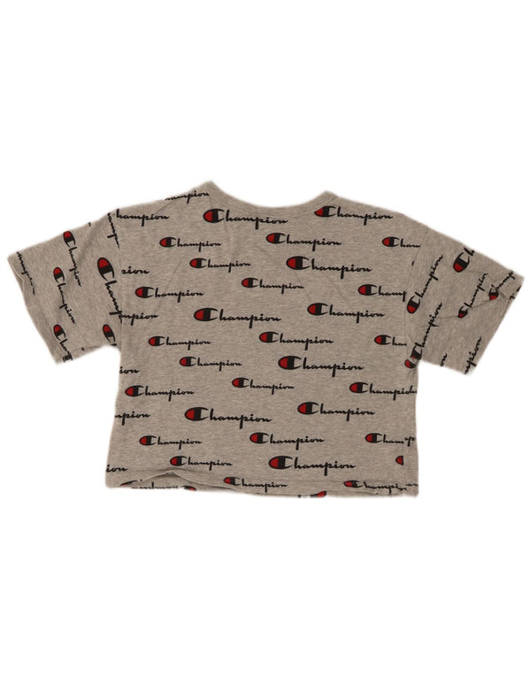 Champion T-shirt court graphique pour femme UK 6 XS Gris moucheté