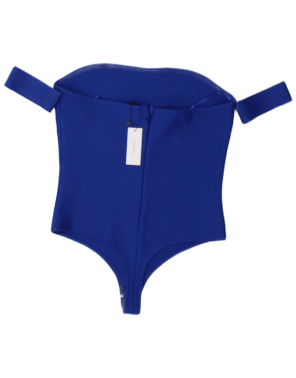 Karen Millen Body sans bretelles pour femme UK 14 Grand coton bleu