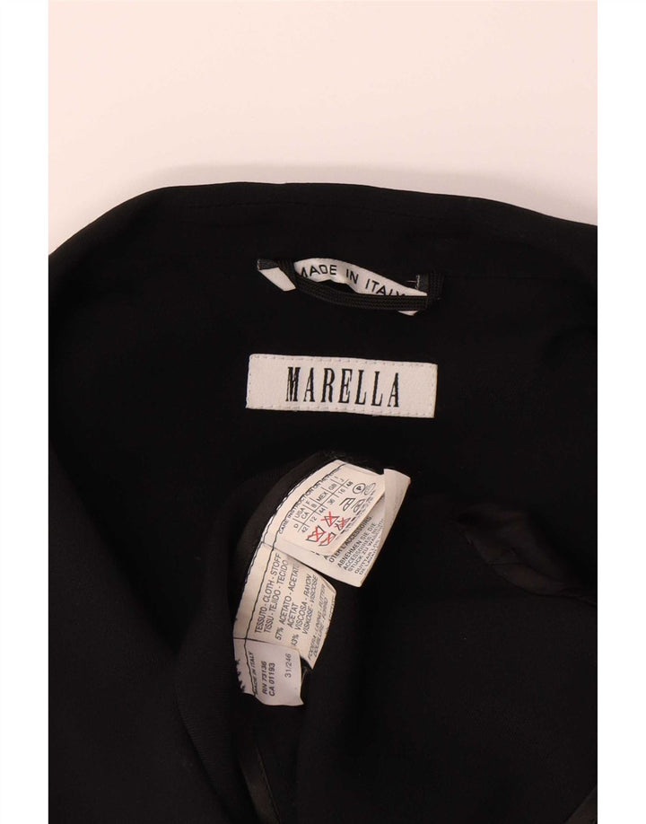 Marella Veste blazer à manches 3/4 pour femme UK 16 Large Noir Acétate
