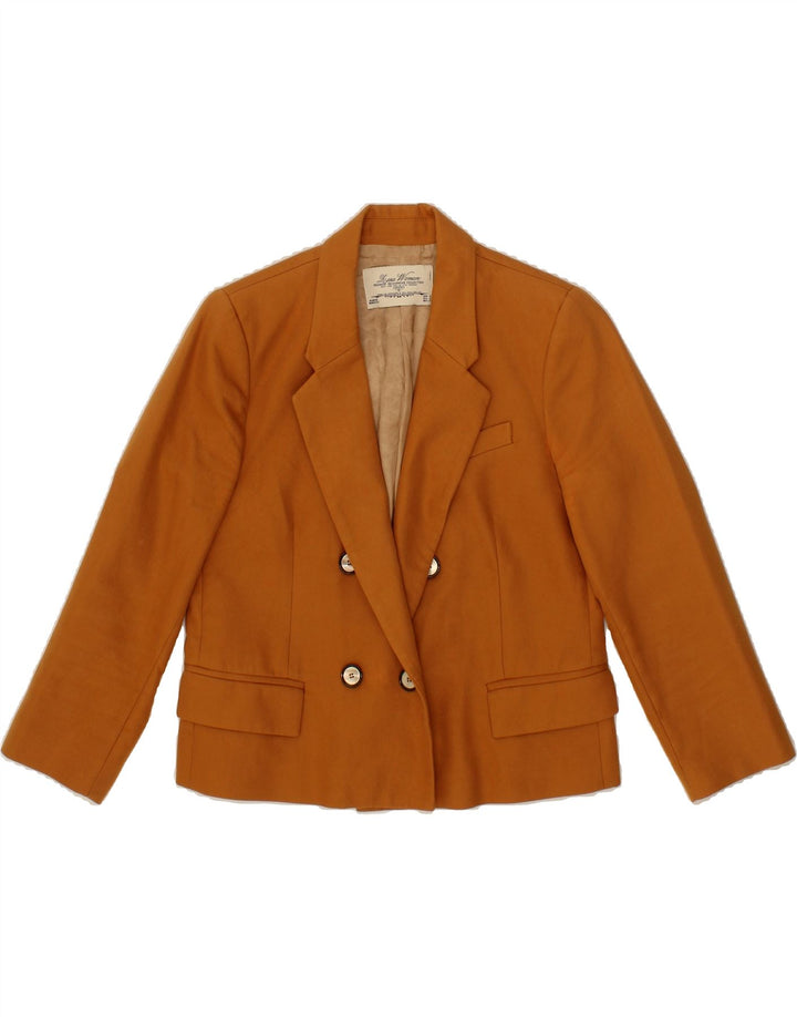 ZARA Womens Crop Double Breasted Blazer Jacket UK 10 Small Brown Vintage Zara and Second-Hand Zara from Messina Hembry 