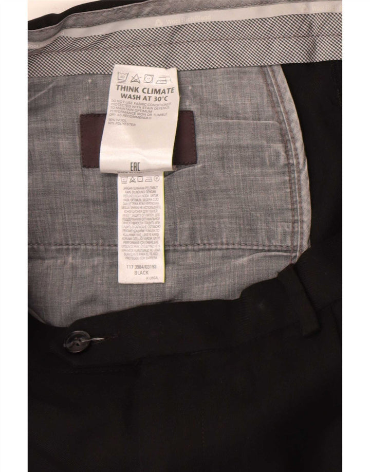 Marks & Spencer Pantalon de costume coupe classique pour homme W36 L33 Laine noire