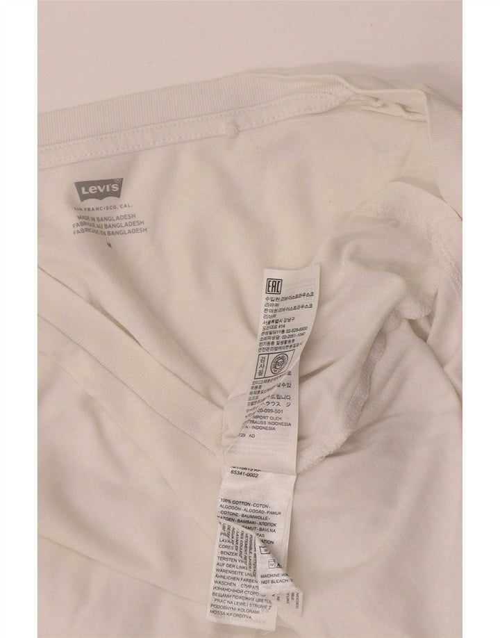 Levi's T-Shirt Femme UK 12 Blanc Moyen Coton