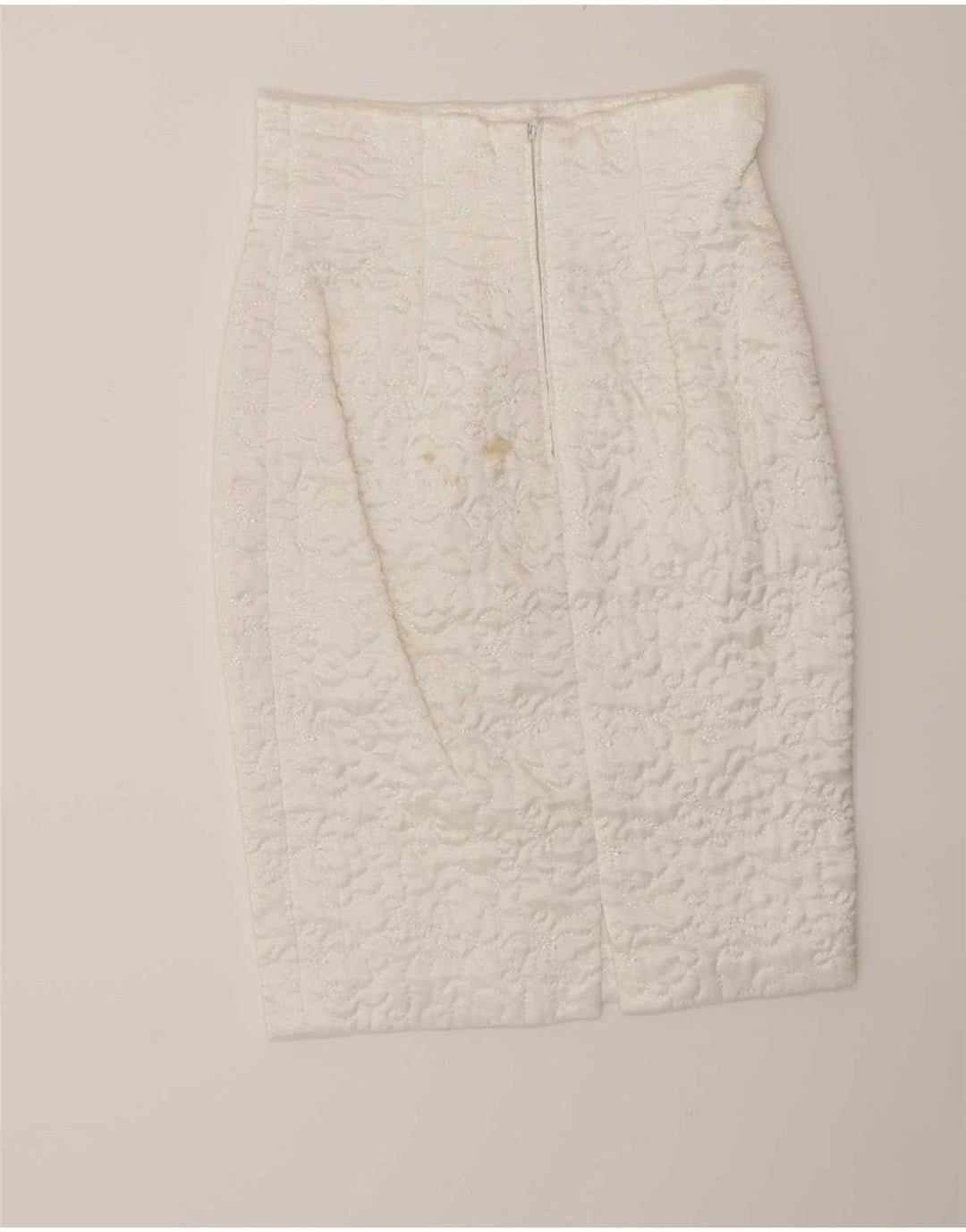 vintage Femme 2 Pièces Jupe Ensemble IT 44 Moyen W28 Viscose Blanche