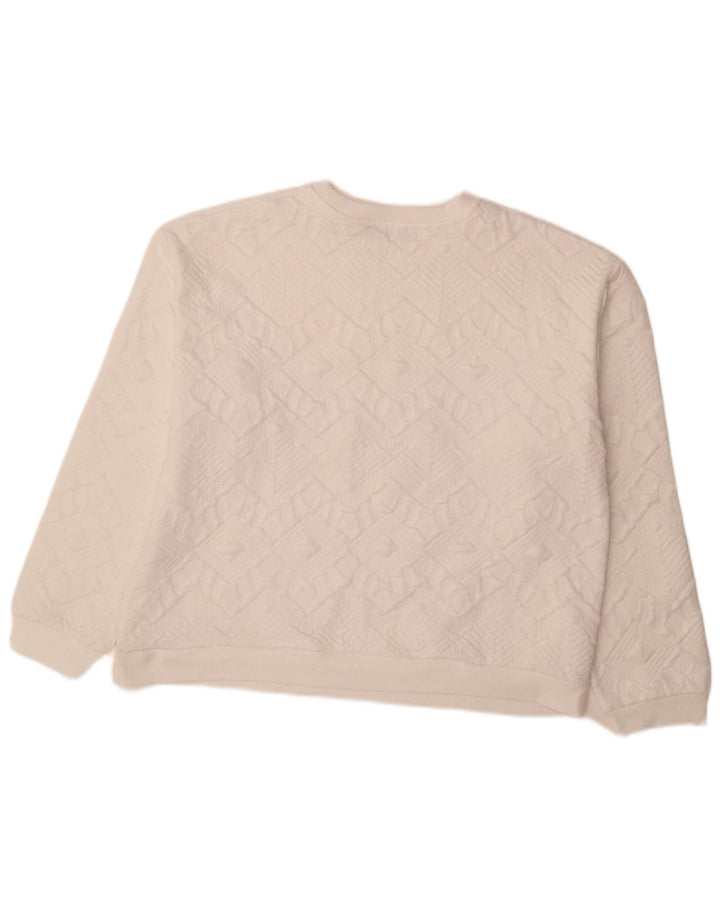 Zara Sweat-shirt surdimensionné pour femme UK 16 Grand blanc géométrique
