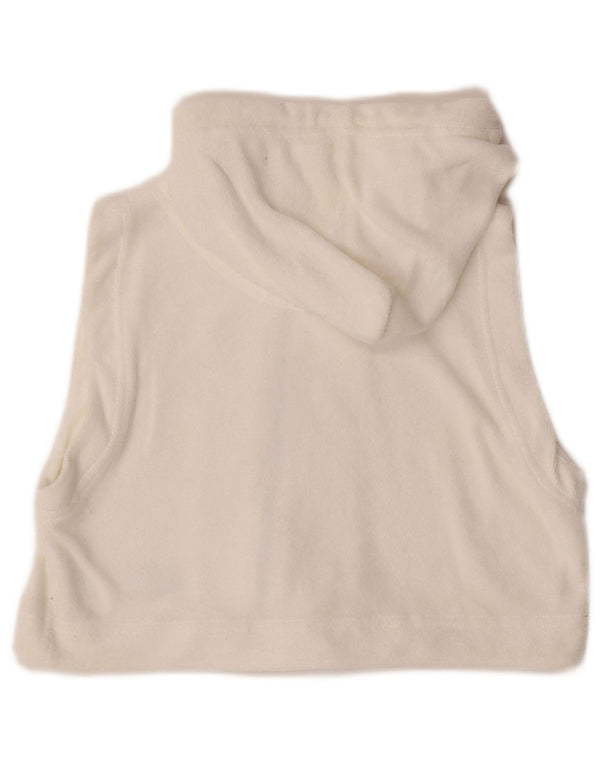CHAMPION Pull à capuche court sans manches avec fermeture éclair pour femme UK 10 Petit Blanc