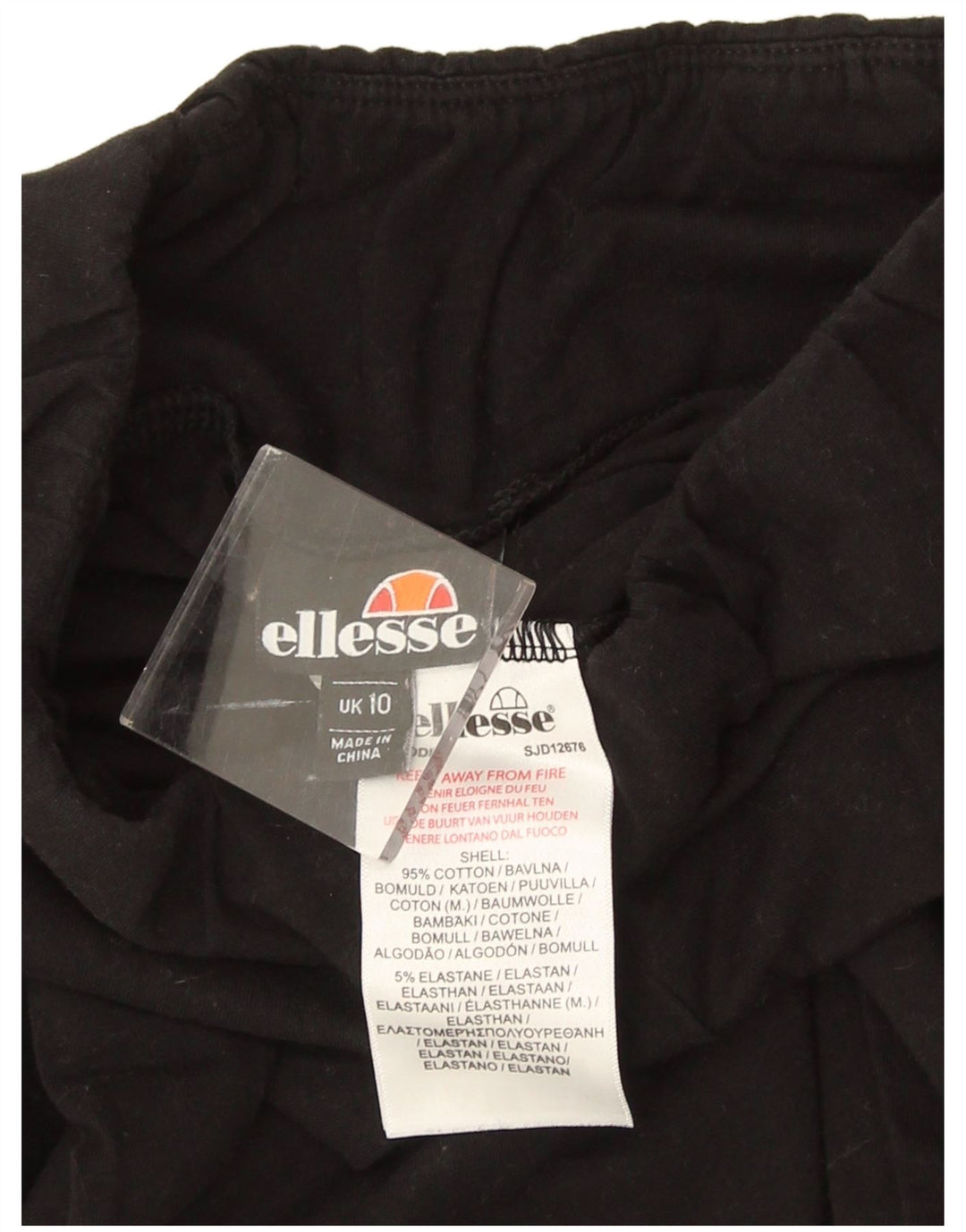 Ellesse Leggings graphiques pour femme UK 10 Small Noir Coton