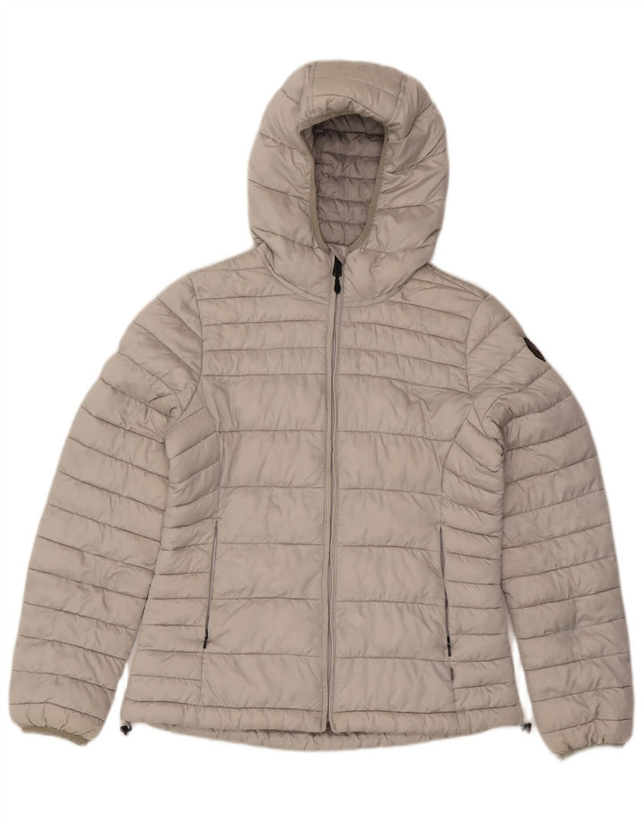 Napapijri Veste matelassée à capuche pour femme UK 16 Large Gris
