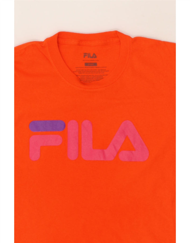 FILA Boys Graphic T-Shirt Top 10-11 Years Medium  Orange Cotton Vintage Fila and Second-Hand Fila from Messina Hembry 