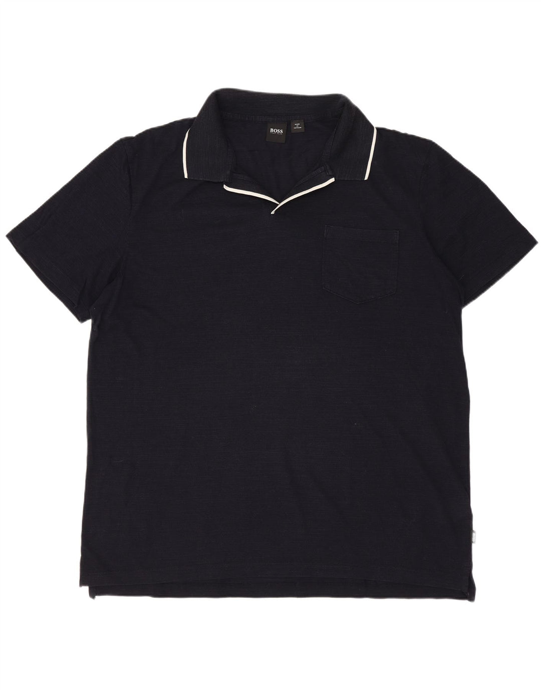 HUGO BOSS Polo Homme 2XL Bleu Marine Coton