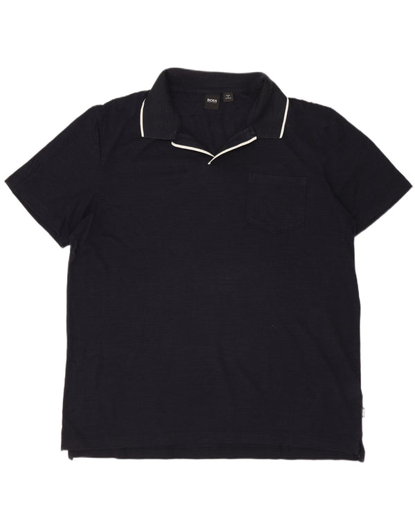 HUGO BOSS Polo Homme 2XL Bleu Marine Coton