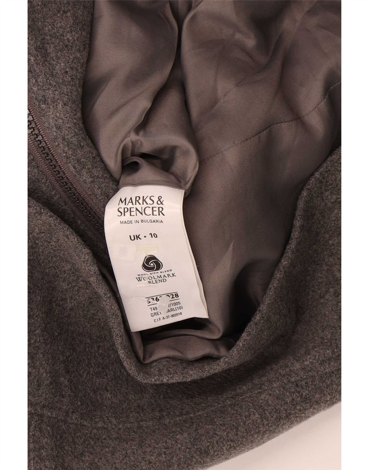 Marks & Spencer Veste bomber surdimensionnée pour femme UK 10 Petite laine grise