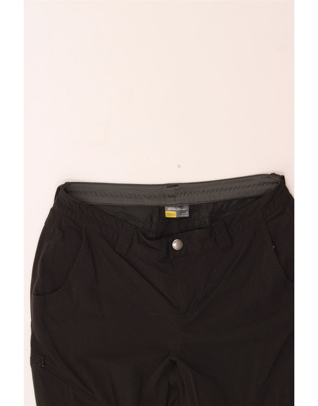EDDIE BAUER Womens Straight Cargo Trousers US 6 Medium W32 L32 Black Nylon Vintage Eddie Bauer and Second-Hand Eddie Bauer from Messina Hembry 