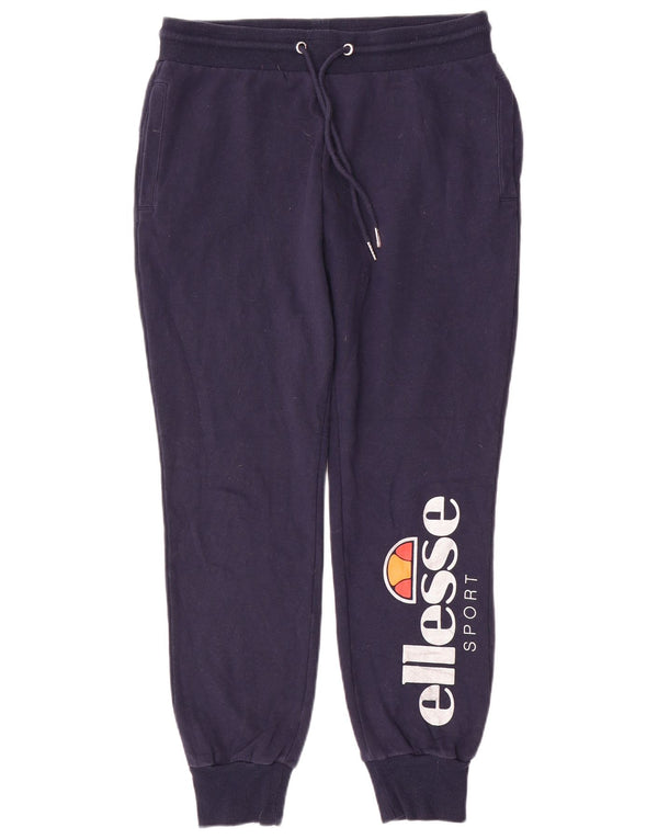 Ellesse Pantalon de survêtement graphique pour femme UK 12 Bleu marine moyen