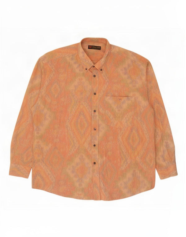 Walter Wolf Chemise Homme Taille 44 XL Orange Géométrique Coton