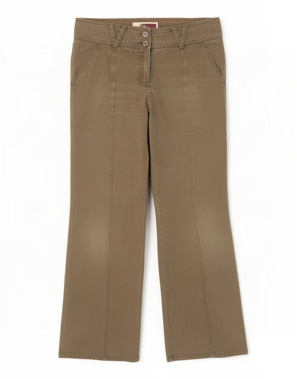 Fat Face Pantalon Chino Bootcut Femme UK 14 Large W35 L31 Coton Beige