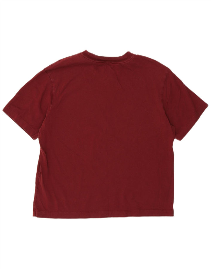 NIKE T-shirt pour femme UK 6 XS en coton bordeaux