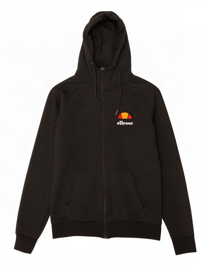 Ellesse Pull à capuche zippé pour homme Large Noir Polyester