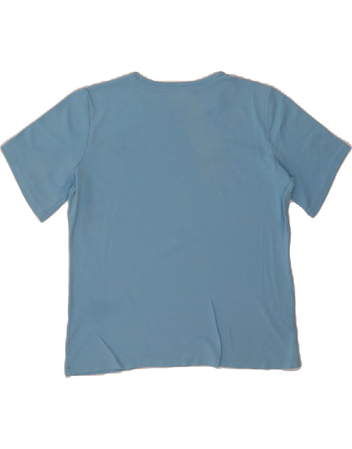 L.L.BEAN Womens T-Shirt Top UK 14 Medium Blue Cotton Vintage L.L.Bean and Second-Hand L.L.Bean from Messina Hembry 