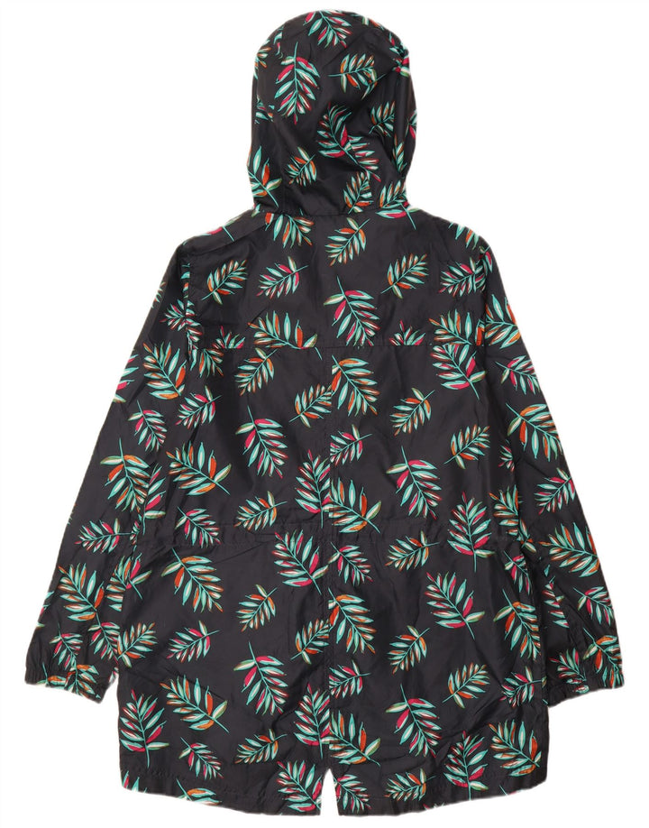 MARKS & SPENCER Veste Parka à capuche pour femme UK 14 Bleu marine moyen floral