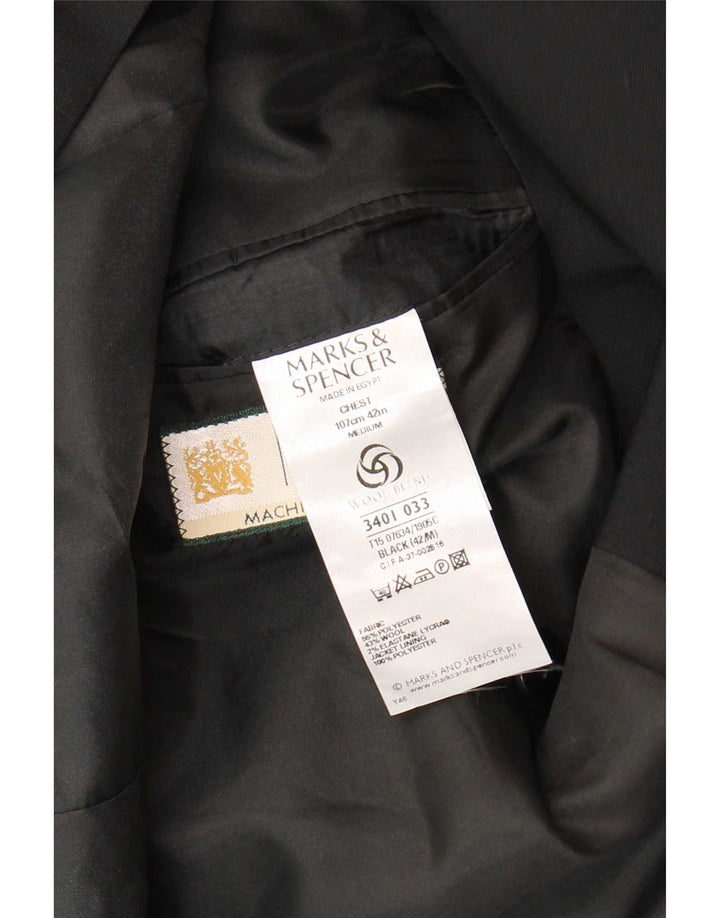 Marks & Spencer Veste blazer double boutonnage pour homme UK 42 Large Noir