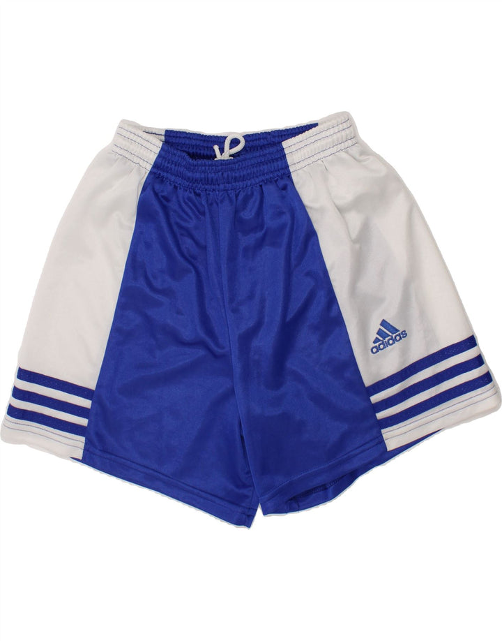 ADIDAS Boys Sport Shorts 13-14 Years Blue Colourblock Polyester Vintage Adidas and Second-Hand Adidas from Messina Hembry 