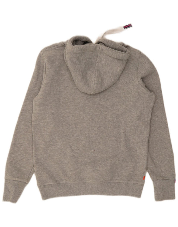 Superdry Pull à capuche graphique pour femme UK 16 Large Gris Coton
