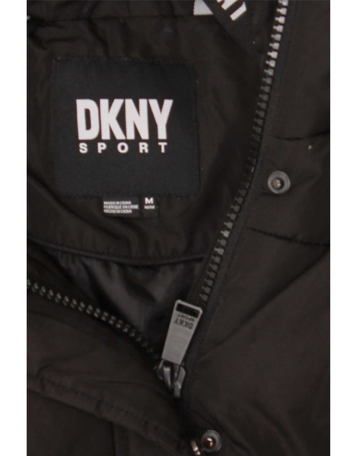 Dkny Manteau matelassé surdimensionné à capuche pour femme UK 44 Polyester noir moyen