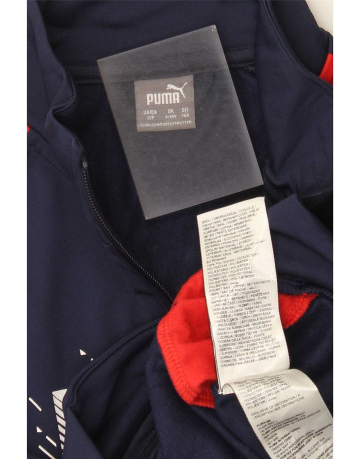 Puma Veste de Survêtement Graphique Garçon 9-10 Ans Bleu Marine Colorblock