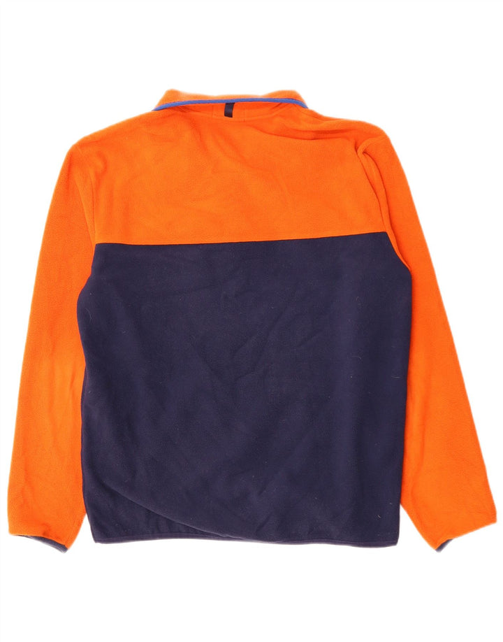 POLO RALPH LAUREN Pull en polaire à col boutonné pour homme Small Orange Colourblock