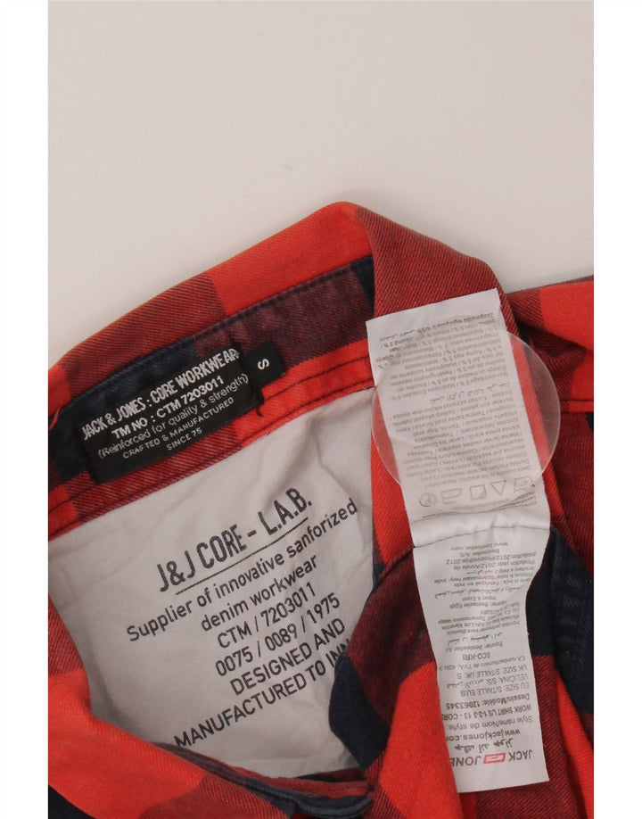 JACK & JONES Chemise Flanelle Homme Petit Carreau Rouge Coton