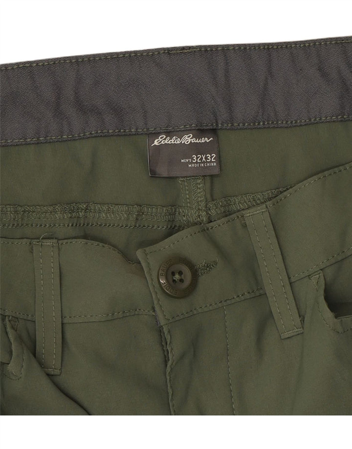 EDDIE BAUER Womens Straight Cargo Trousers W32 L32 Green Nylon Vintage Eddie Bauer and Second-Hand Eddie Bauer from Messina Hembry 