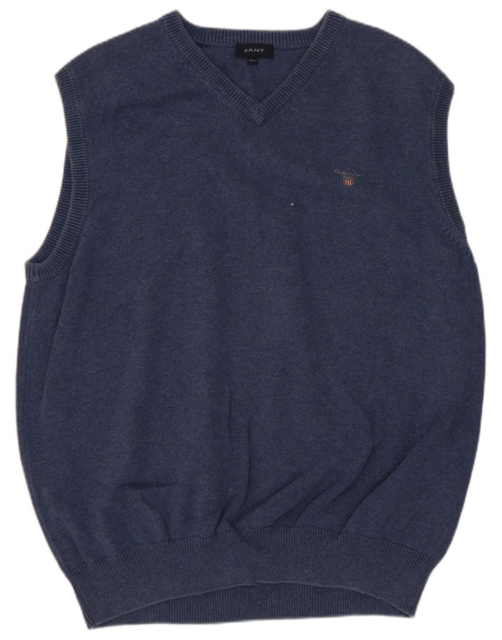 Gant Hommes Gilet Débardeur 2XL Bleu Marine Coton