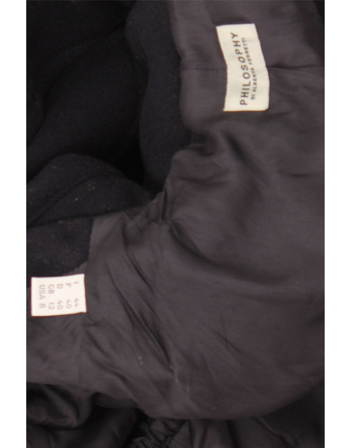 Alberta Ferretti Duffle-coat Philosophy pour femme UK 12 Bleu marine moyen