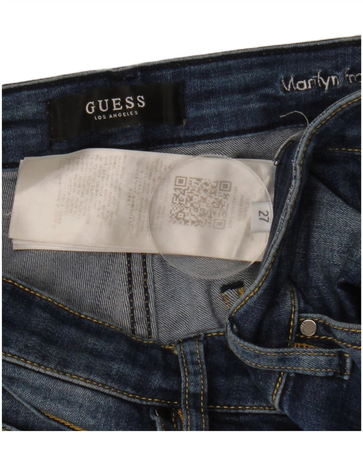 GUESS Femme Marilyn Skinny Jeans W27 L28 Bleu Coton