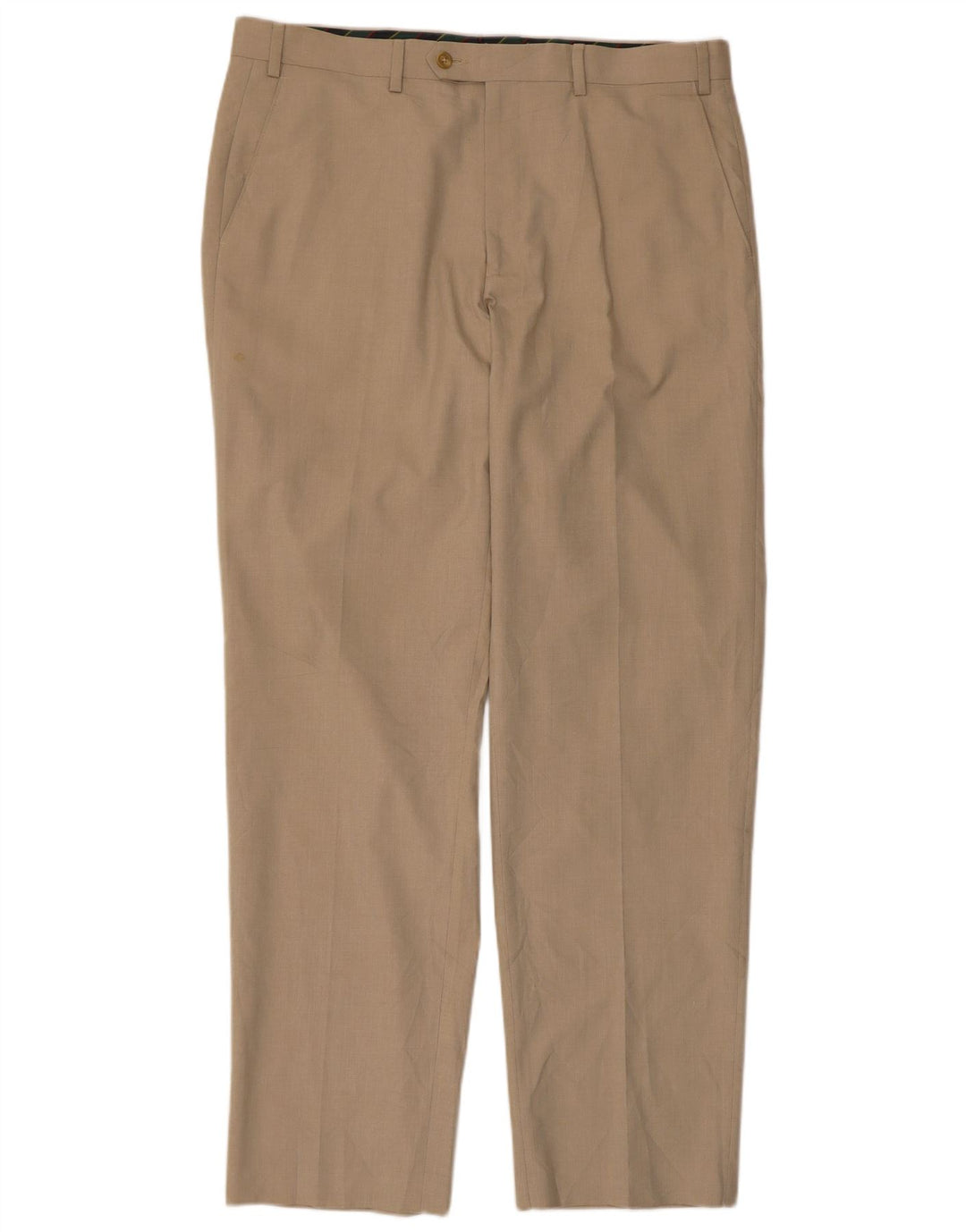 CHAPS Pantalon de Costume Droit Homme W36 L32 Beige Polyester