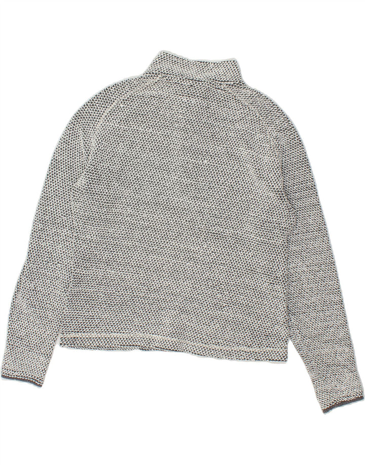 WEIRD FISH Womens Zip Neck Sweatshirt Jumper UK 14 Medium Grey Cotton Vintage Weird Fish and Second-Hand Weird Fish from Messina Hembry 