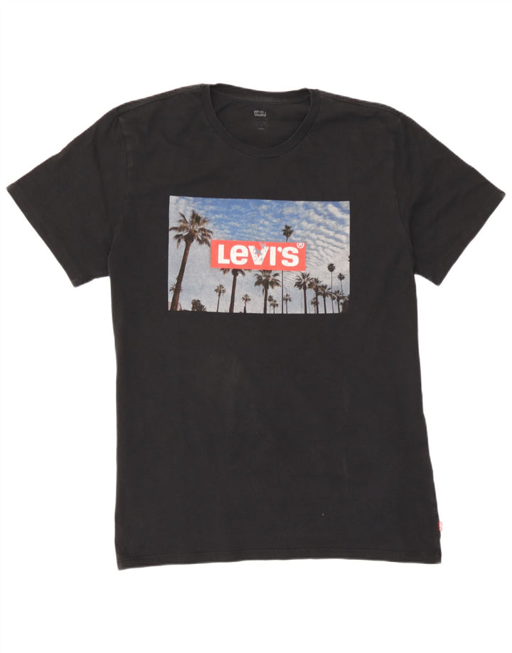 Levi's T-Shirt Graphique Homme Noir Large Coton