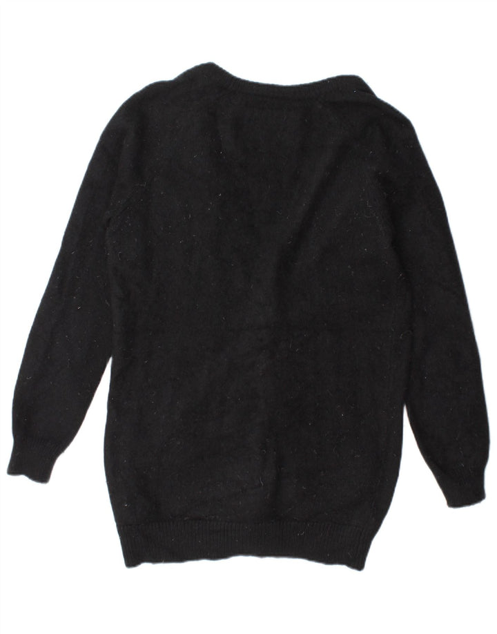 Jack Wills Pull cardigan surdimensionné pour femme UK 10 Petit Angora Noir