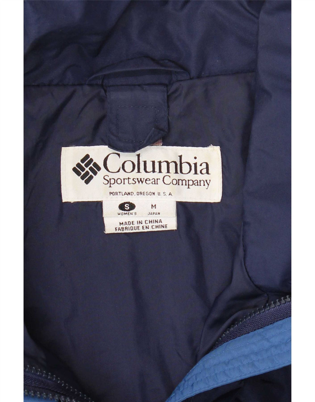 Columbia Veste de ski surdimensionnée pour femme UK 10 Small Bleu marine Colourblock