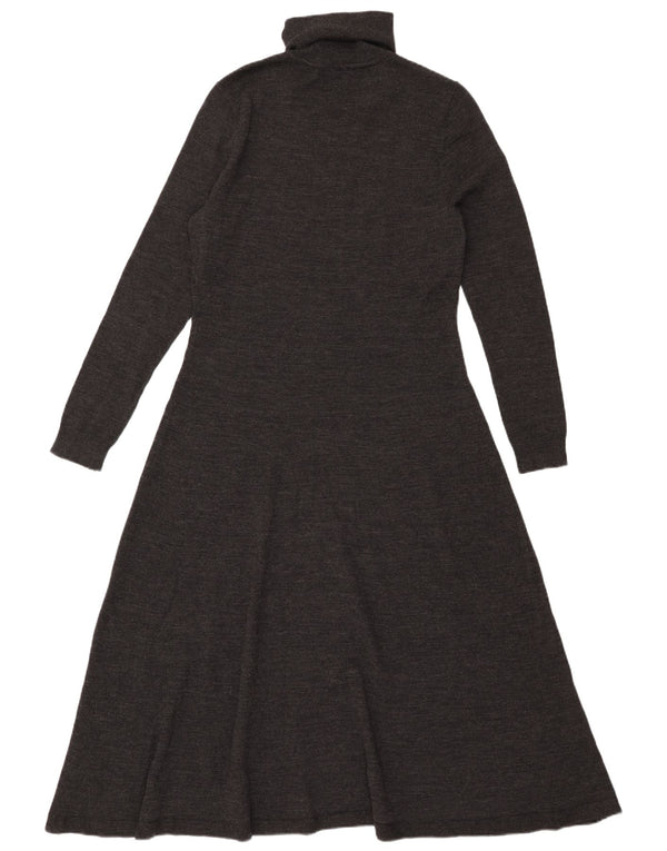 Ralph Lauren Robe pull à manches longues pour femme UK 14 Laine gris moyen