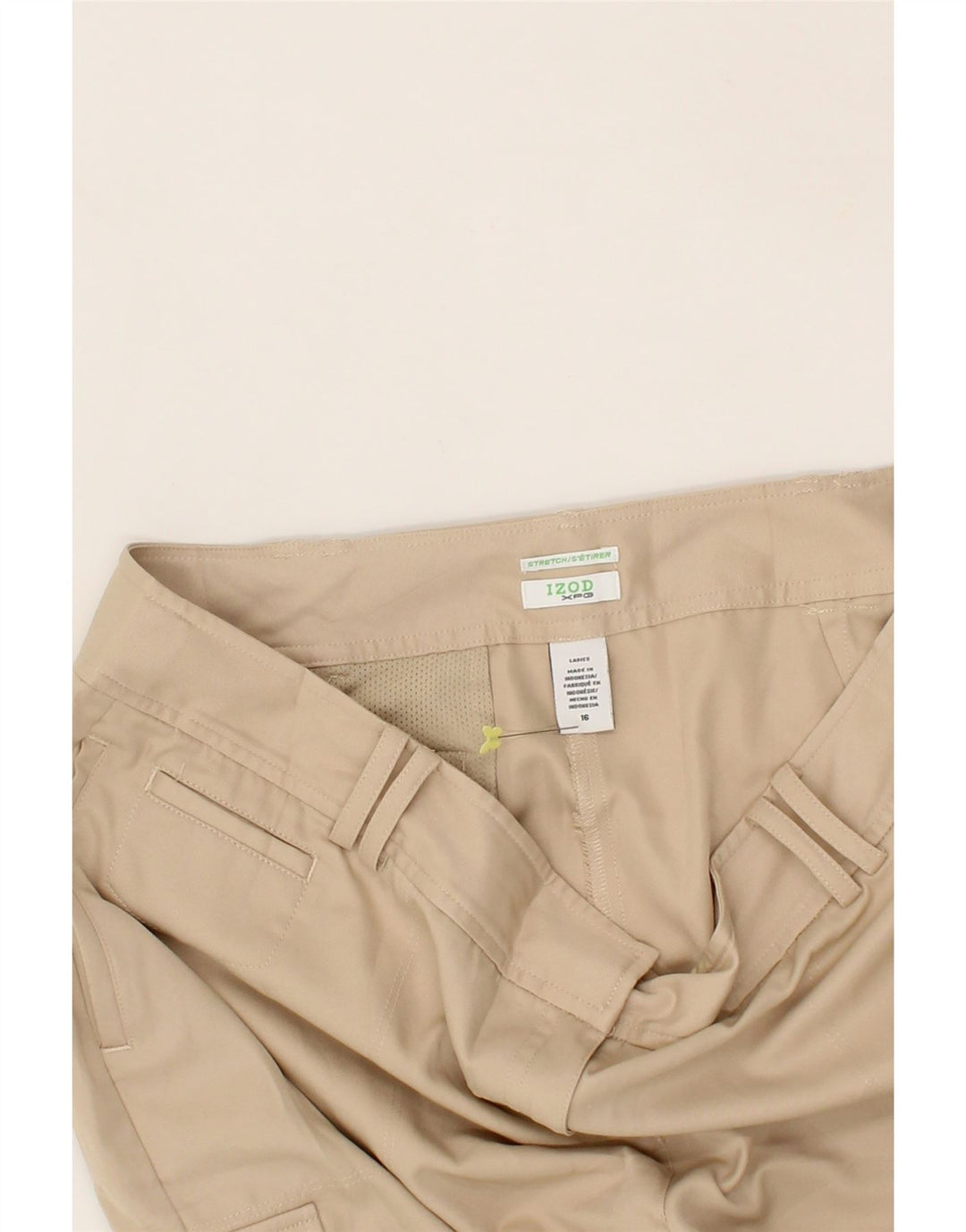 IZOD Womens Stretch Cargo Shorts US 16 2XL W36  Beige Polyester Vintage Izod and Second-Hand Izod from Messina Hembry 